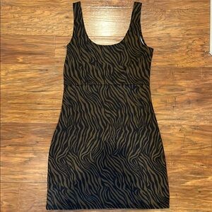 Cotton On Black and Brown Bodycon Mini Dress